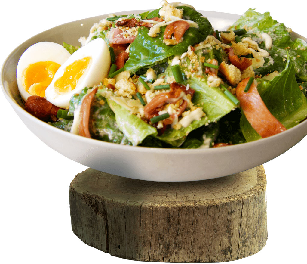 Limited Time Only ! Cos Lettuce, Herbs, Bacon,Shredded Parmesan, Croutons And Signature Caesar Dressing With Egg And Crumbed Tender grilled Chicken Breast.